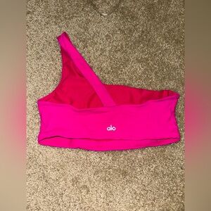 ALO: excellent condition neon pink one shoulder bra LARGE